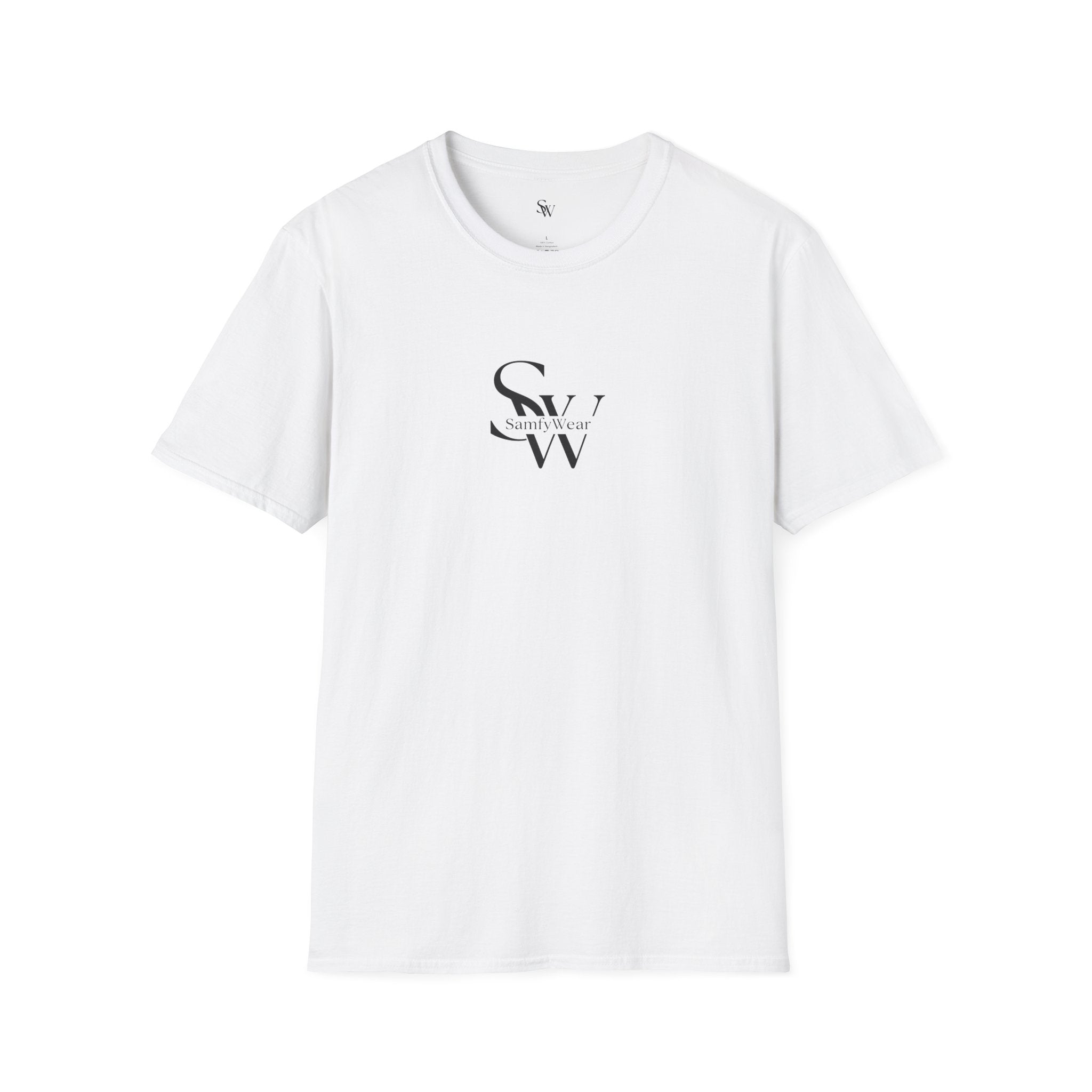 Minimalist Monogram T‑Shirt — 'SW' Slim Script Logo