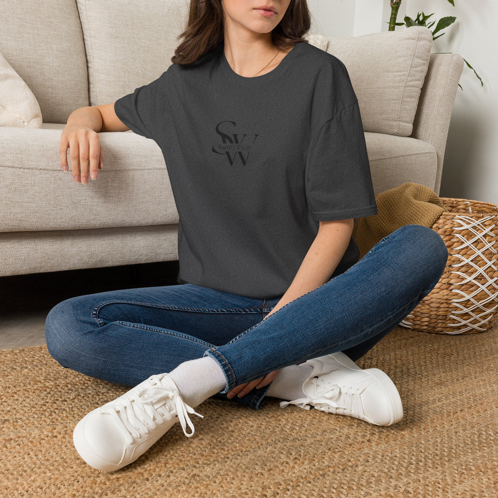 Minimalist Monogram T‑Shirt — 'SW' Slim Script Logo